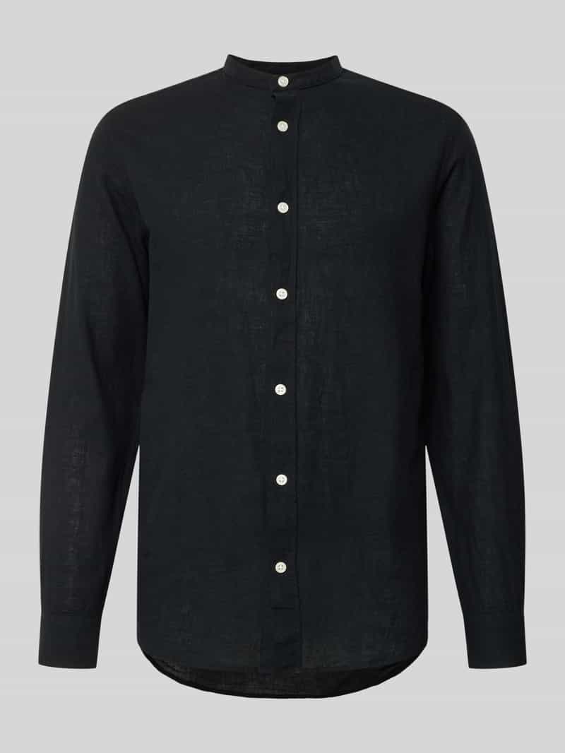 Koszula casualowa o kroju slim fit z mieszanki bawełny i lnu model 'CAIDEN'