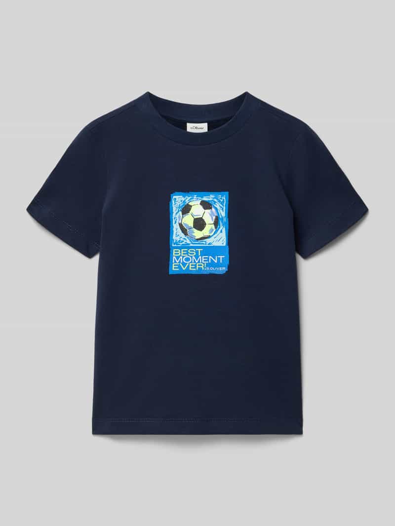 męski t-shirt o kroju regular fit z czystej bawełny