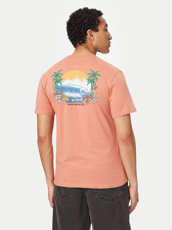 Quiksilver T-Shirt EV Barrel Paradise EQYZT08285 Różowy jasny Regular Fit