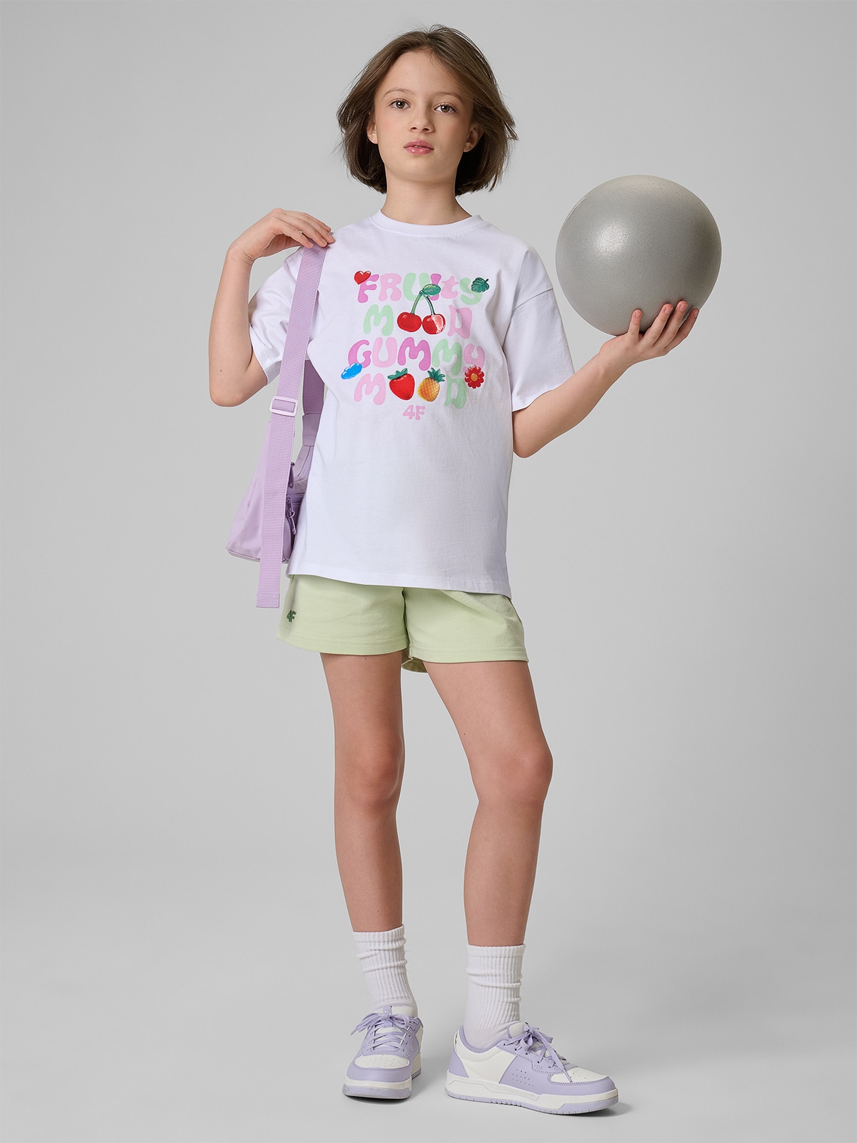 4F Spodenki dresowe dziewczęce - miętowe 164 (13-14 lat)