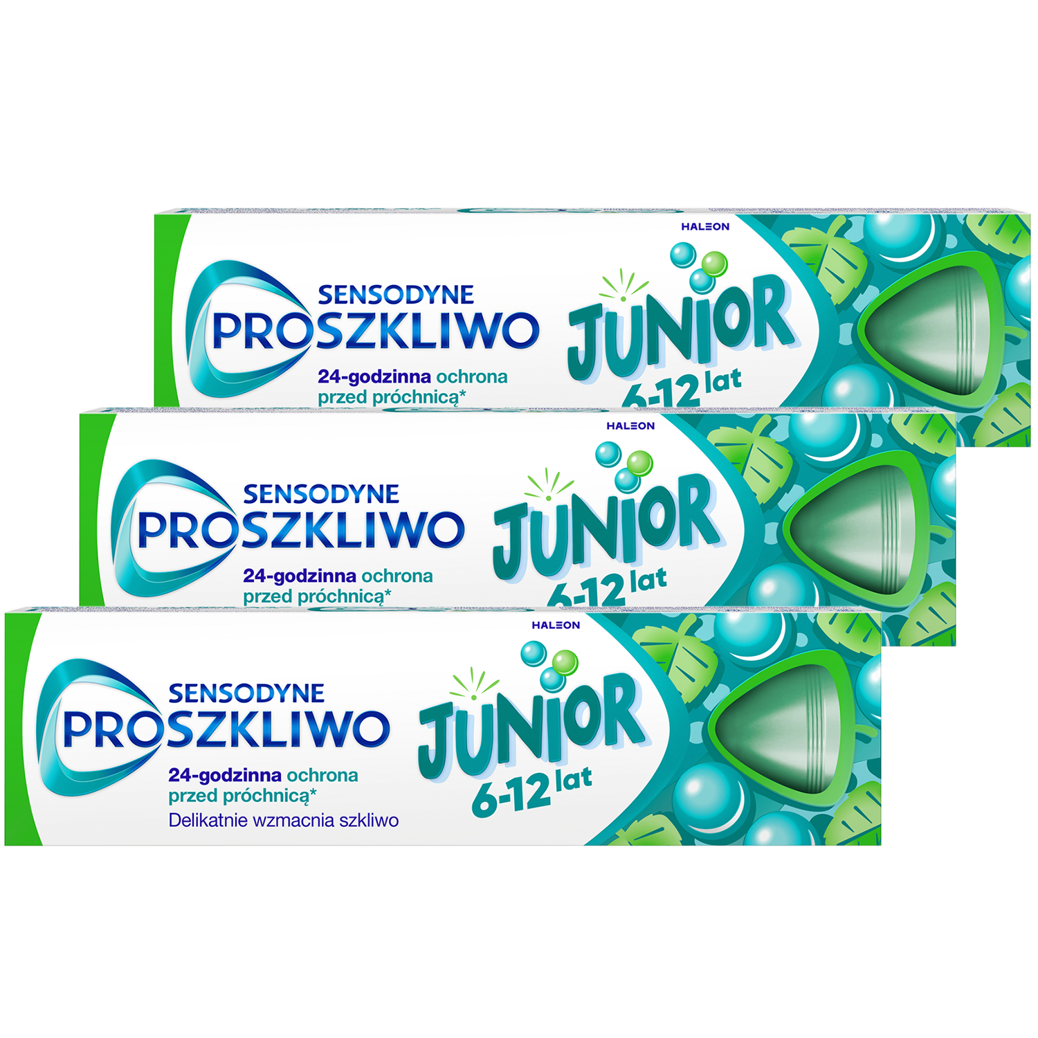 Zestaw Sensodyne Proszkliwo Junior, pasta do zębów dla dzieci, 6-12 lat, 3 x 75 ml