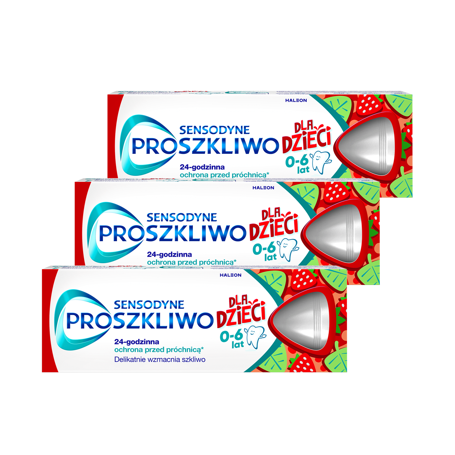 Zestaw Sensodyne Proszkliwo, pasta do zębów dla dzieci, 0-6 lat, 3 x 50 ml