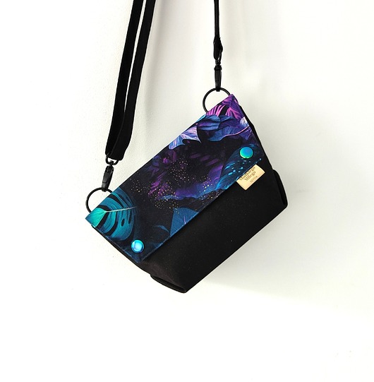 Mini Torebka L E A Neon Leaves - mała torebka welur/nubuk