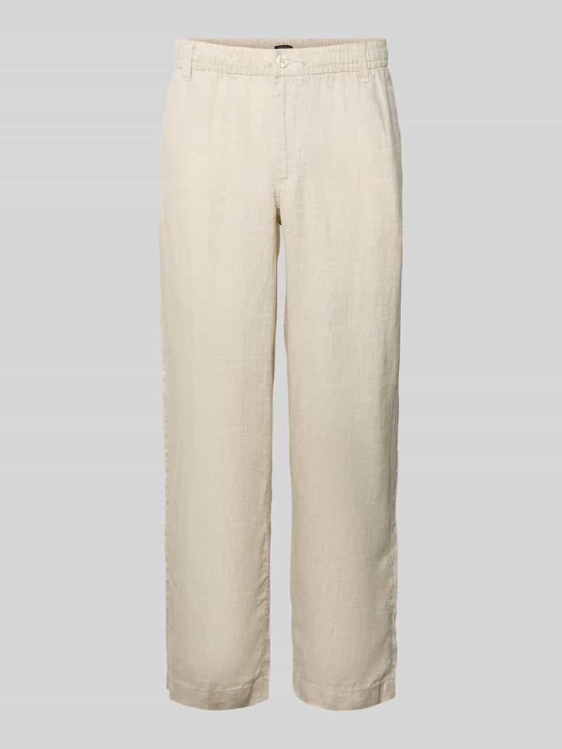 Spodnie lniane z elastycznym pasem model 'KARL LAWRENCE'
