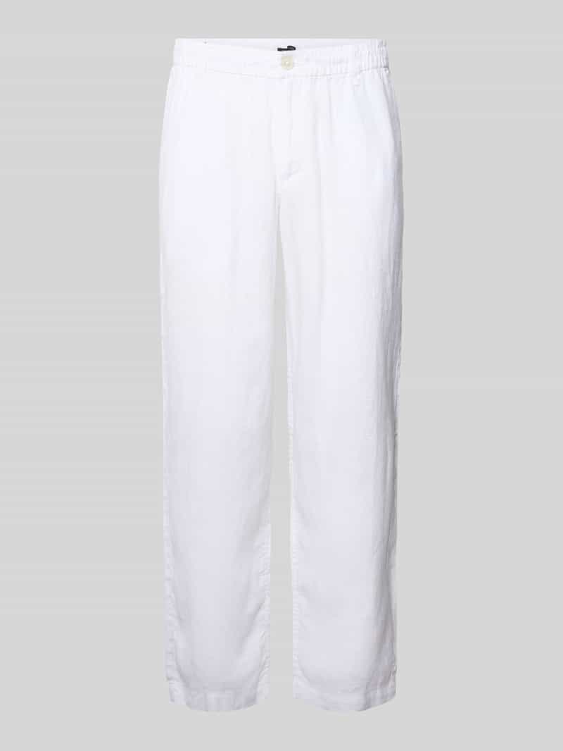 Spodnie lniane z elastycznym pasem model 'KARL LAWRENCE'