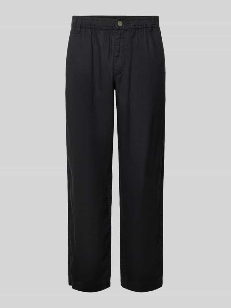 Spodnie lniane z elastycznym pasem model 'KARL LAWRENCE'