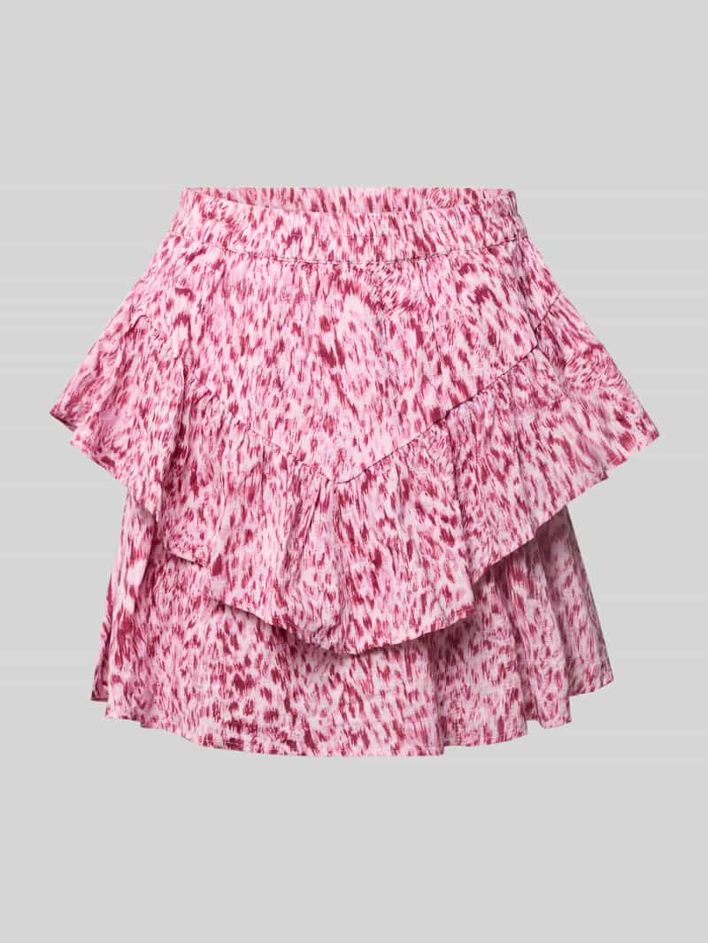 spódnica mini z dołem obszytym falbaną model 'Vildea'