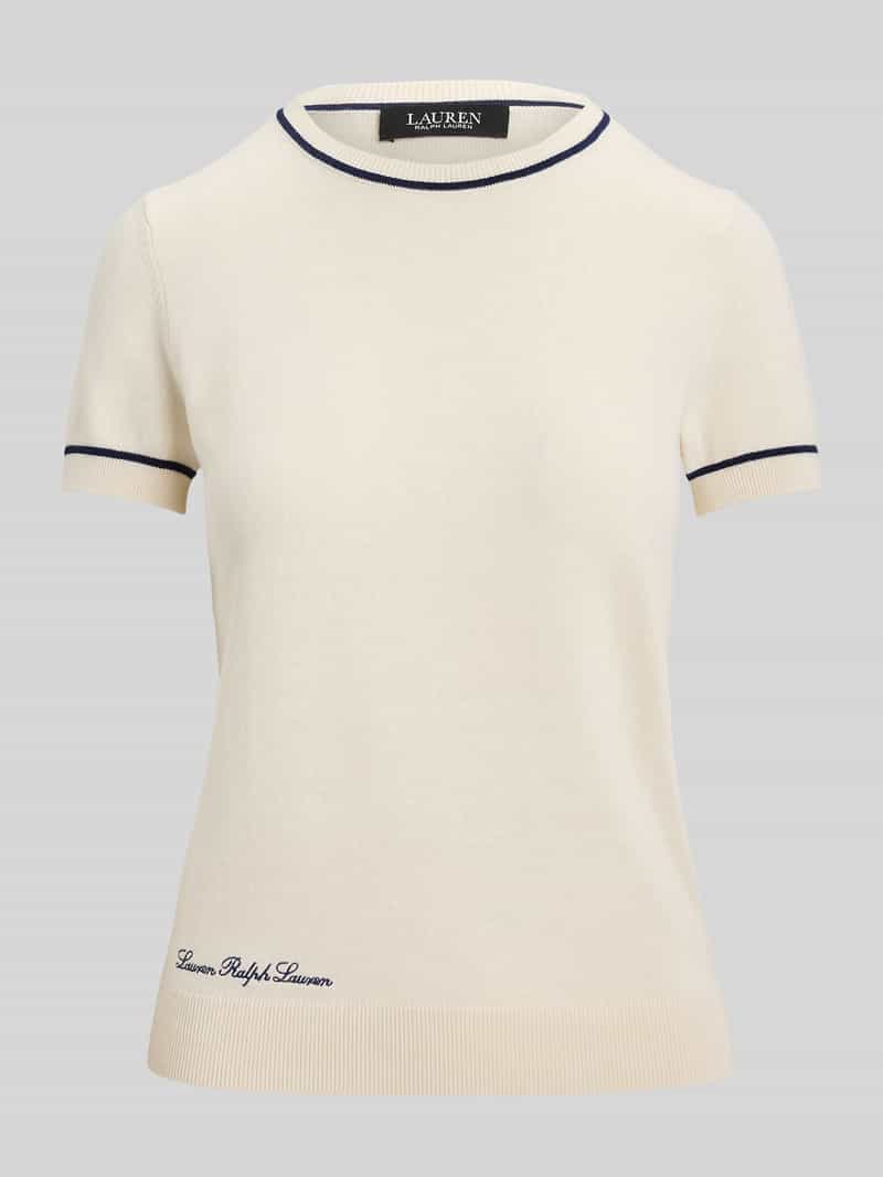 Sweter z dzianiny o kroju regular fit z krótkim rękawem