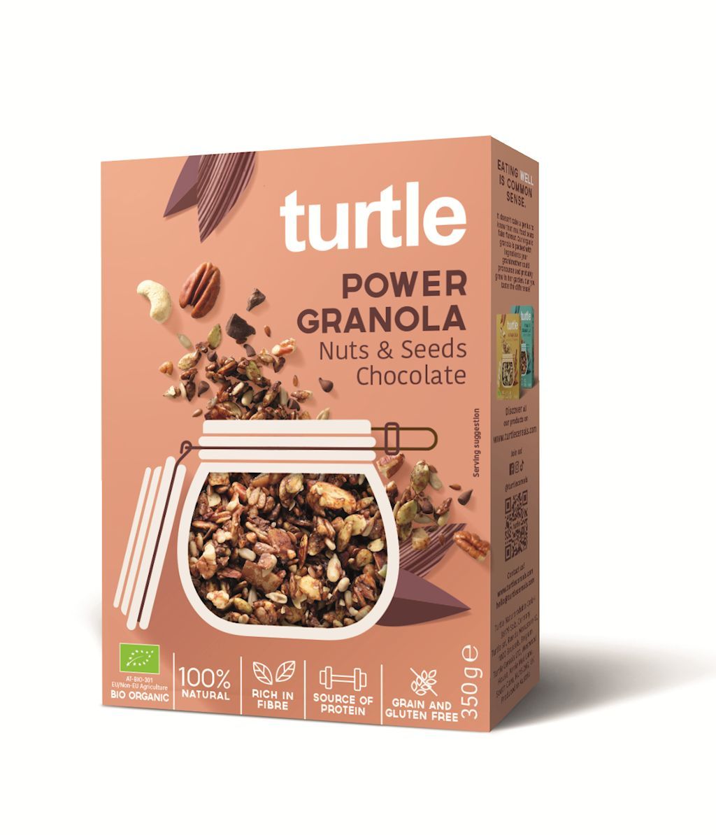 Turtle Granola czekoladowo - orzechowa z nasionami 350 g Bio - żywność