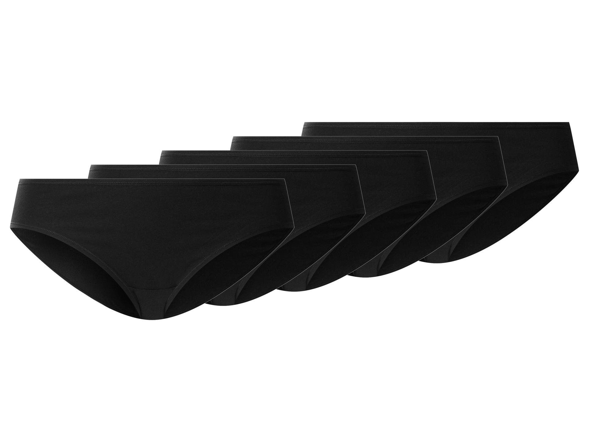 esmara® Figi damskie z bawełną, 5 pary (Czarny, XL(48/50))