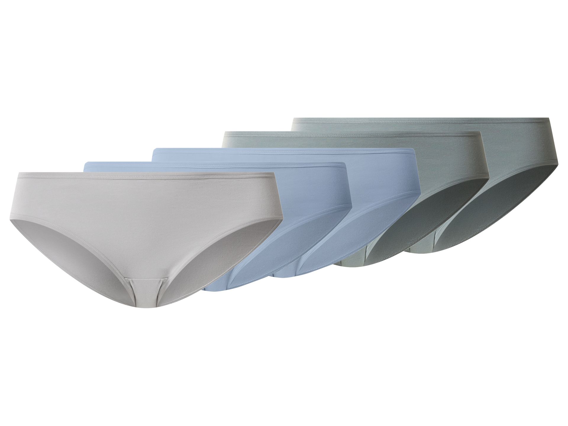 esmara® Figi damskie z bawełną, 5 pary (zielony/niebieski/szary, XXL (52/54))