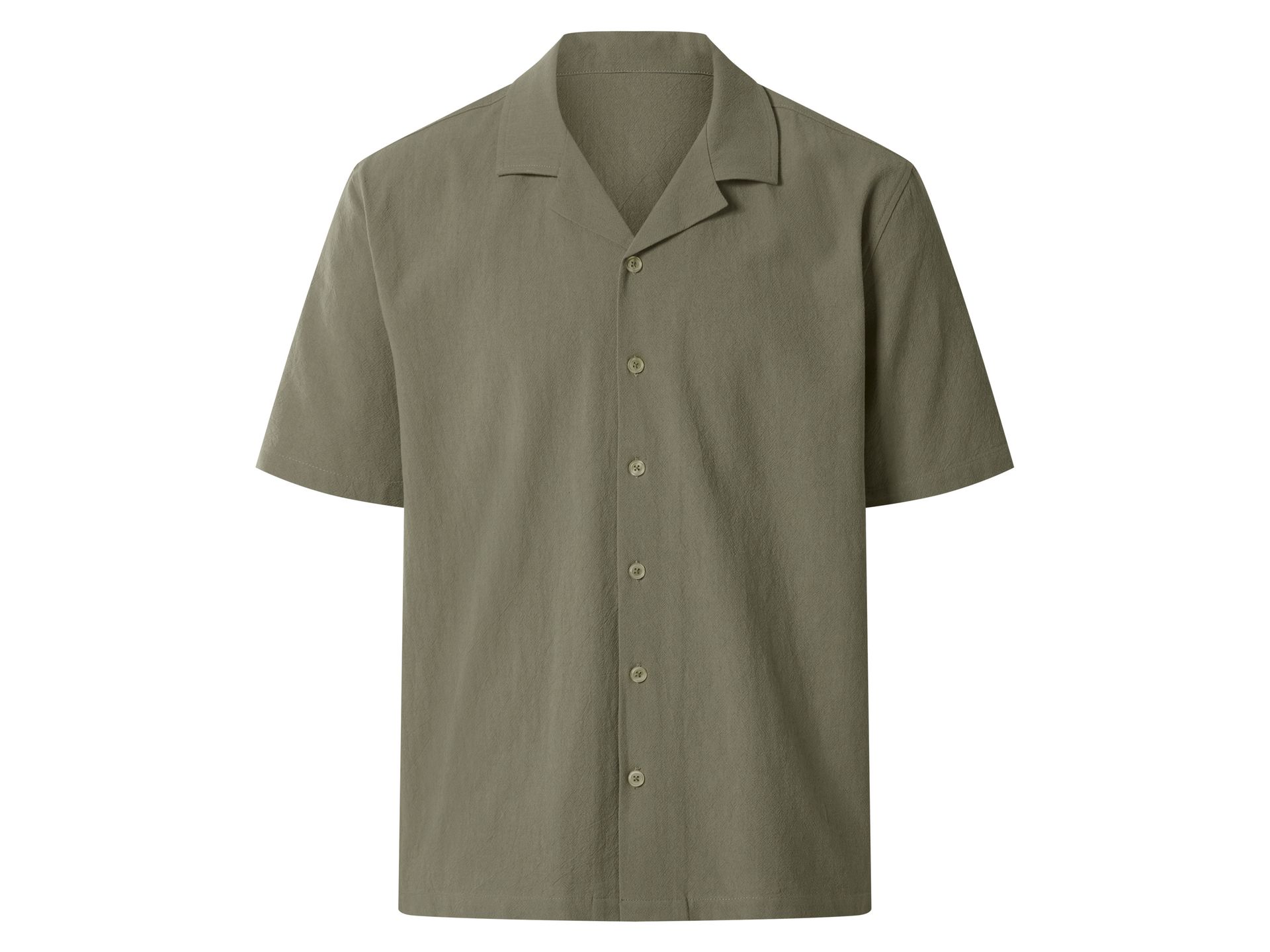 esmara Men Koszula męska z bawełny z krótkim rękawem (Khaki, XL (43/44))