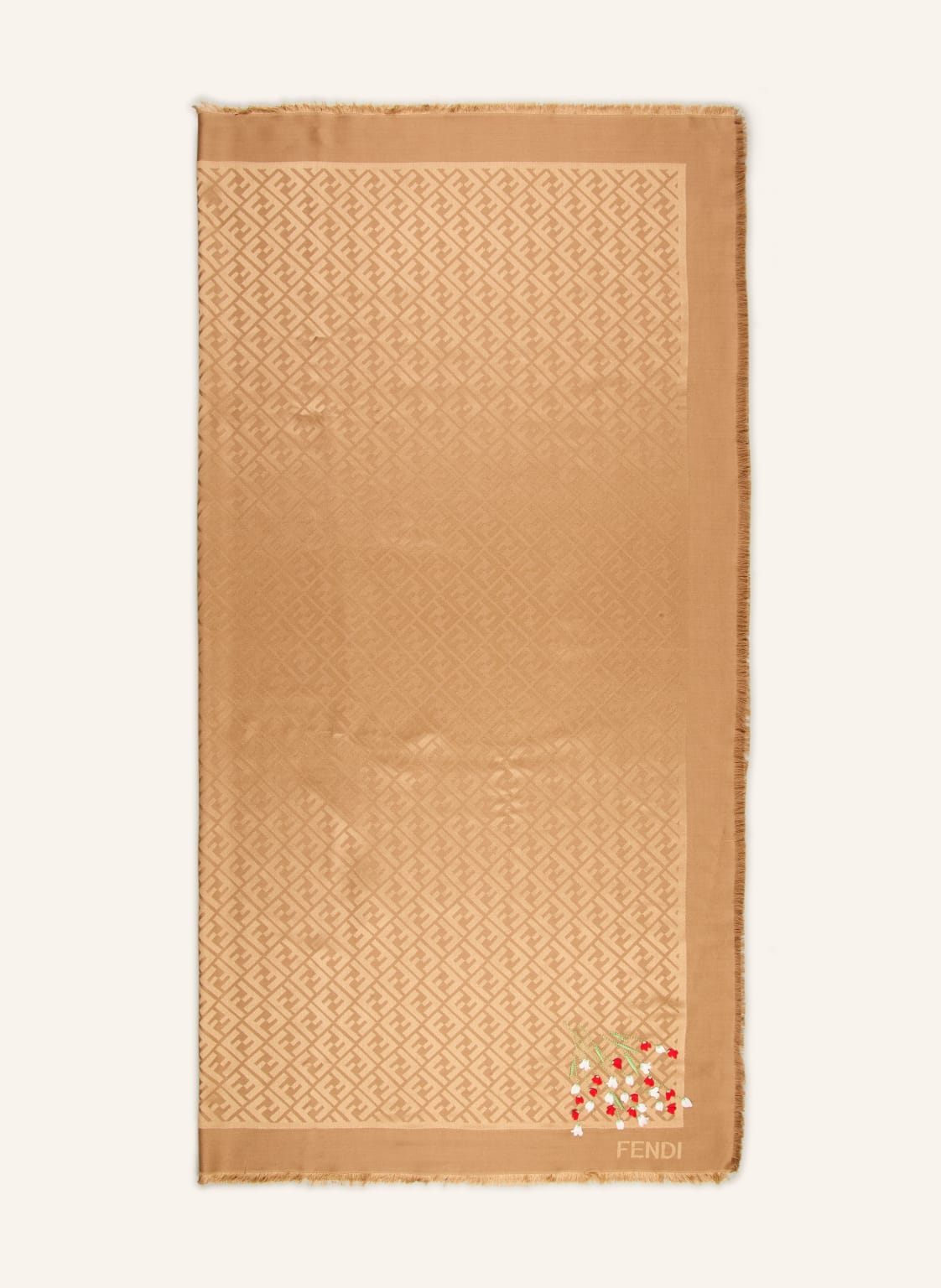 Fendi Szalik Z Jedwabiem beige