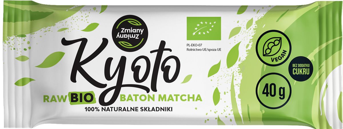 Zmiany Zmiany Baton daktylowy z matchą kyoto 40 g Bio - słodycze lub przekąska