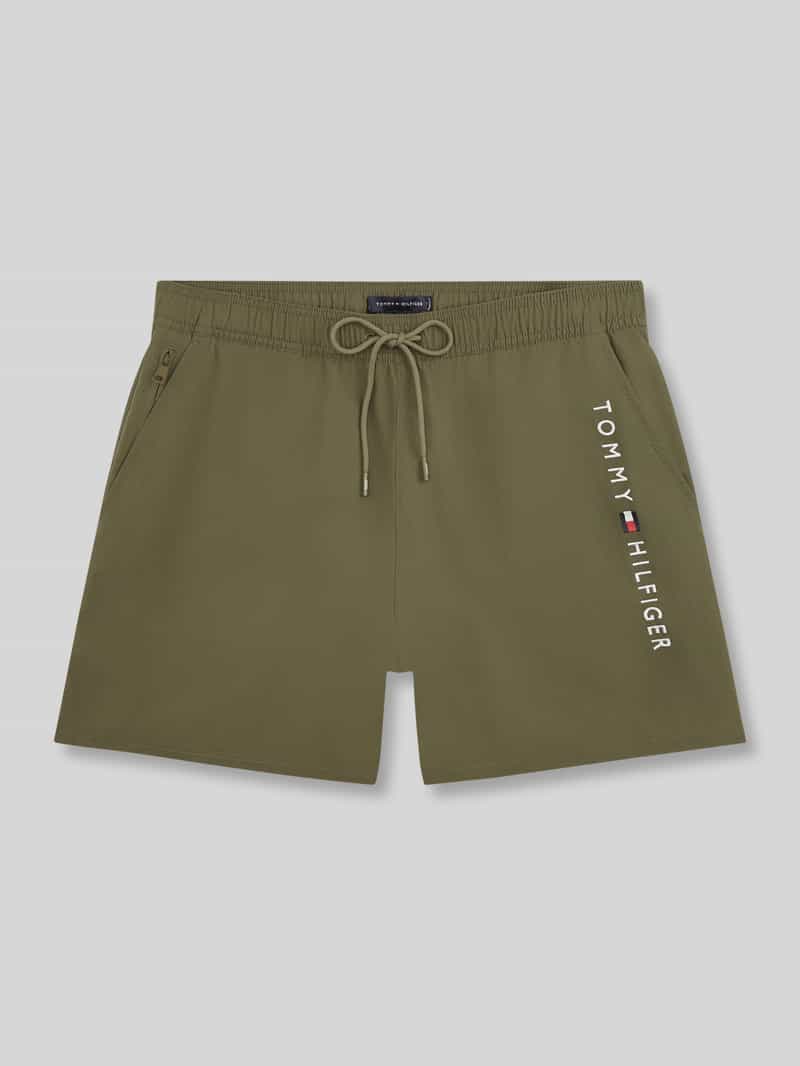 spodenki kąpielowe z nadrukiem z logo