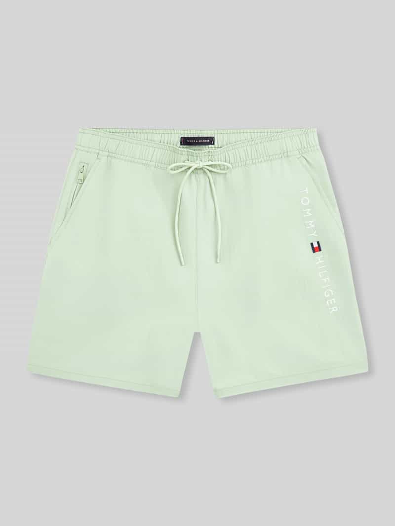 spodenki kąpielowe z nadrukiem z logo