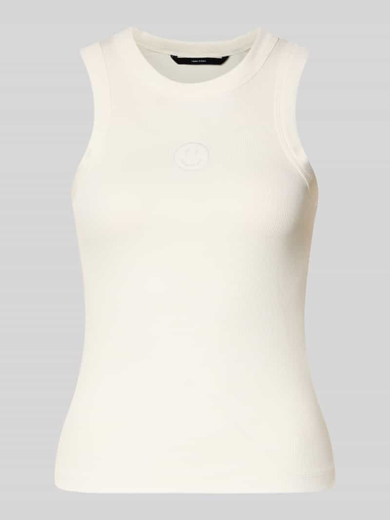Top na ramiączkach o kroju slim fit z mieszanki bawełny model 'SMILE CAISA TANK TOP'