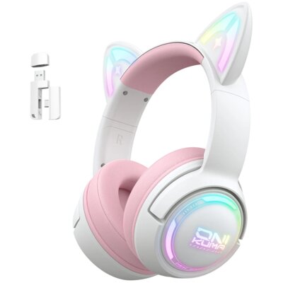 ONIKUMA GT838 Nauszne Biało-różowy