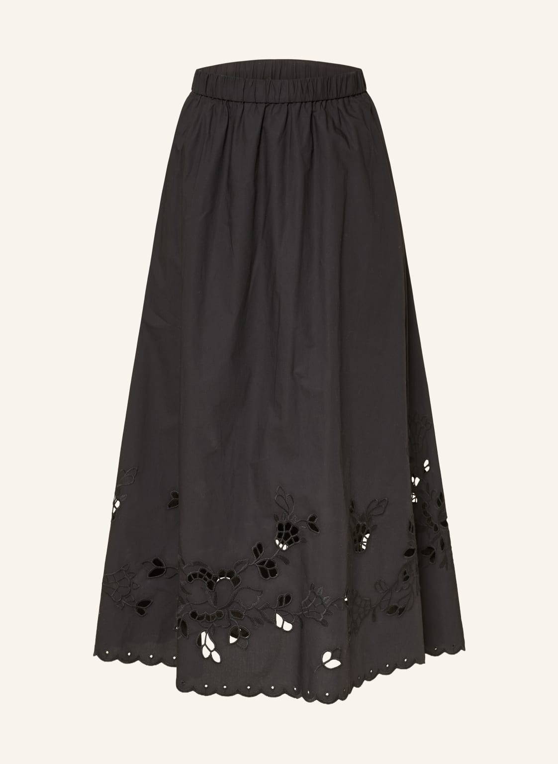 Weekend Max Mara Spódnica Caravan Z Ażurową Koronką schwarz