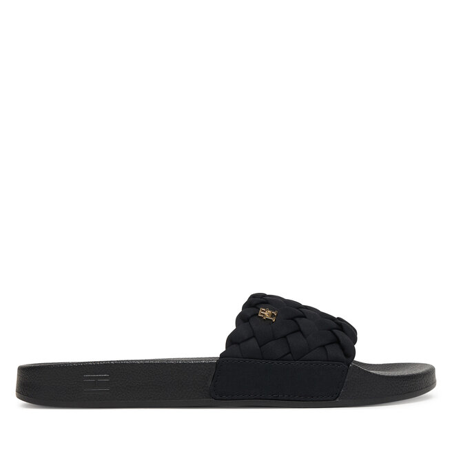 Klapki Tommy Hilfiger Th Braided Pool Slide FW0FW09203 Czarny