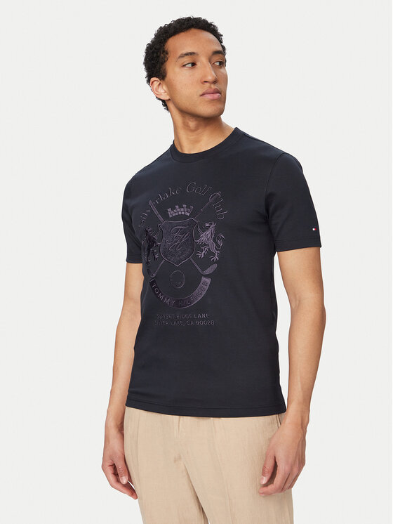 Tommy Hilfiger T-Shirt MW0MW42373 Granatowy Regular Fit