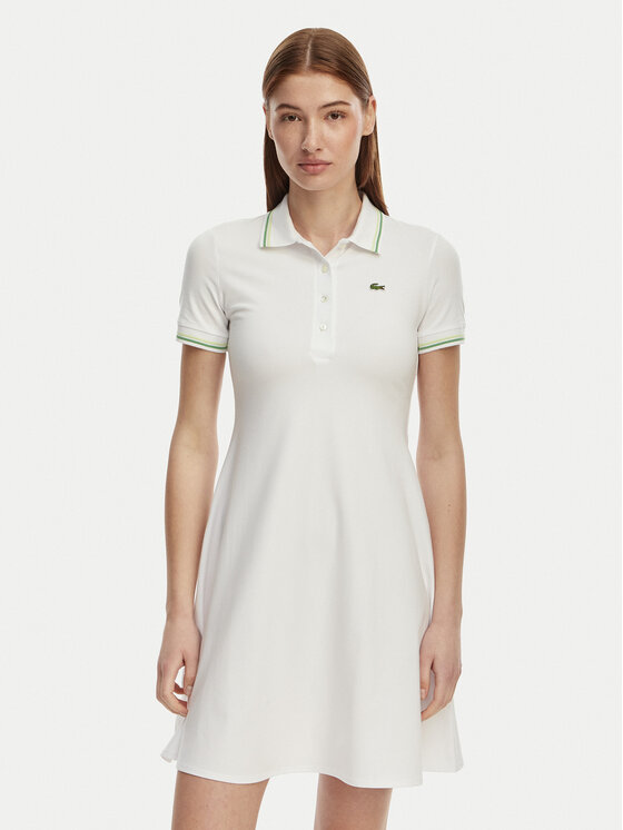 Lacoste Sukienka codzienna EF5288 Biały Regular Fit