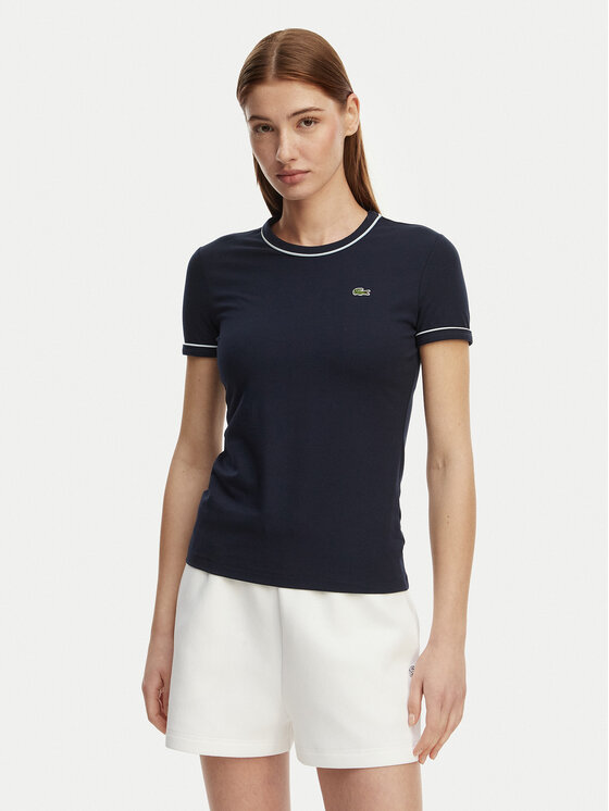 Lacoste T-Shirt TF5289 Granatowy Slim Fit