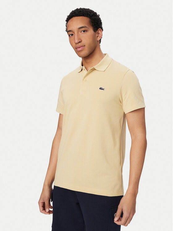 Lacoste Polo DH5522 Beżowy jasny Slim Fit