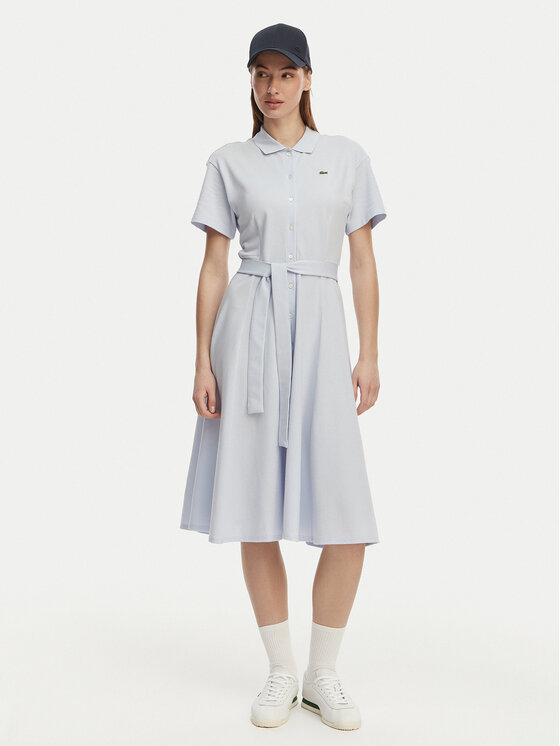 Lacoste Sukienka koszulowa EF9621 Niebieski jasny Regular Fit