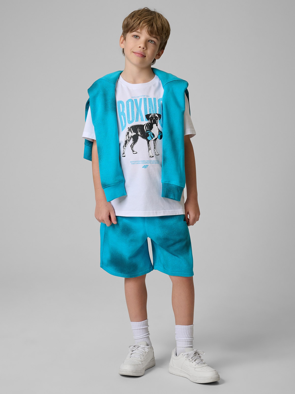 4F Spodenki dresowe chłopięce - turkusowe 158/164 (12-14 lat)