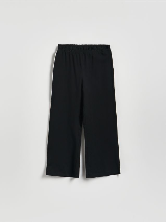 Reserved - Spodnie dresowe z lampasem - czarny