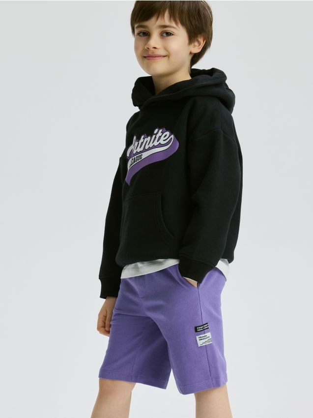 Reserved - Bawełniane szorty - fioletowy