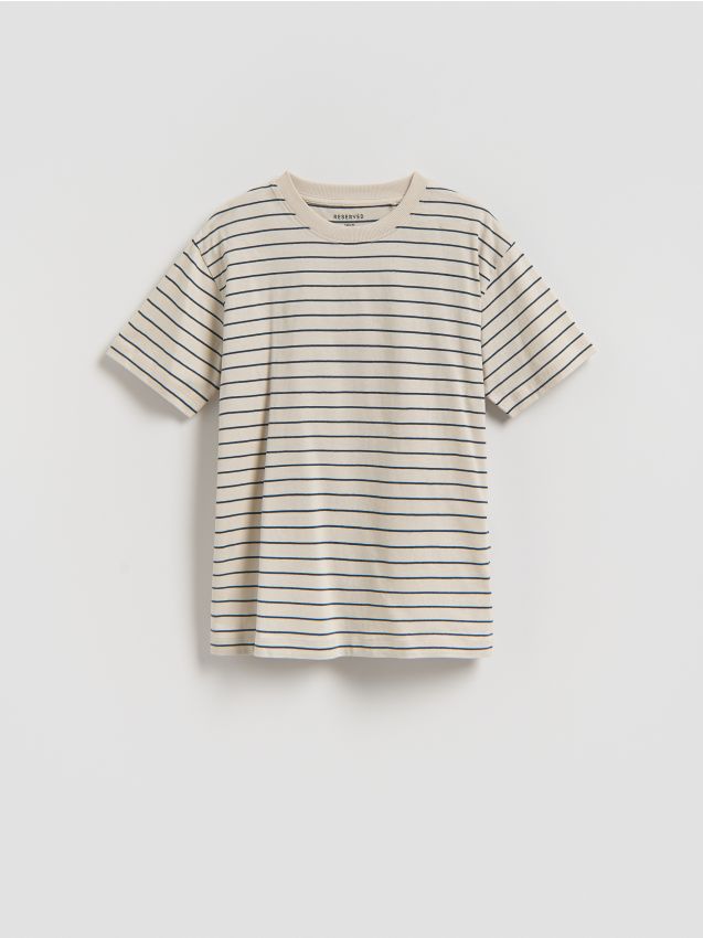 Reserved - Bawełniany t-shirt - beżowy