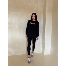 bluza do leginsów czarna ze zlotym haftem