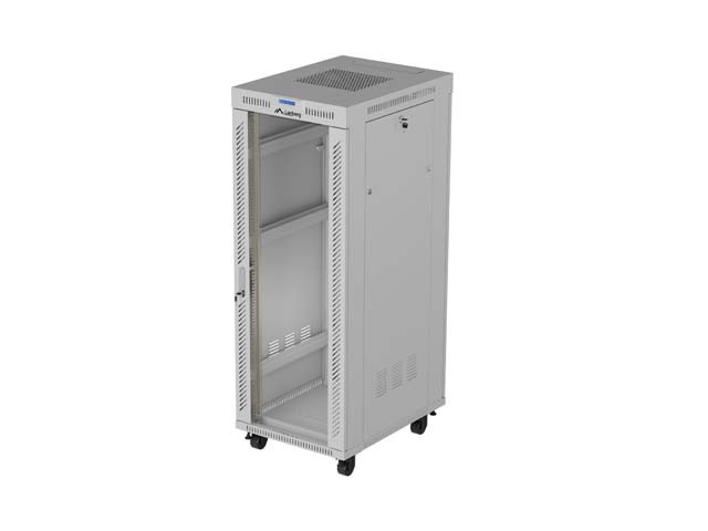 Lanberg szafa rack stojąca 19'' 32U 600x800 szara drzwi przeszklone LCD FF01-6832-12SL