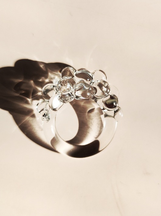 Szklany pierścionek Bubble