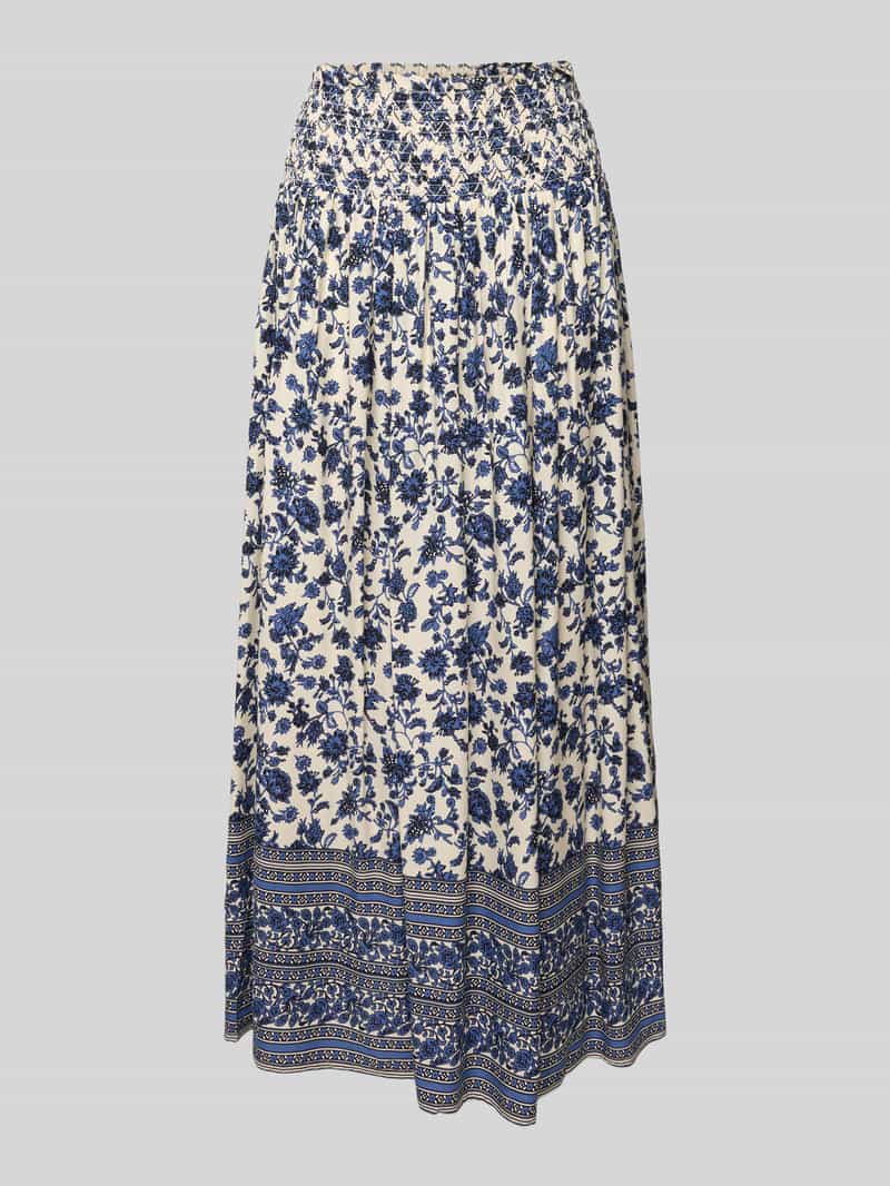 Długa spódnica z wiskozy we wzór na całej powierzchni model 'Myra'