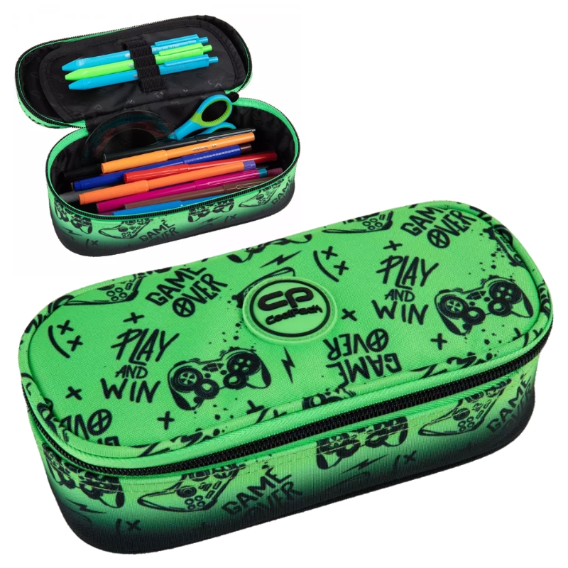 Coolpack Campus Piórnik Jednokomorowy Z Klapką Bez Wyposażenia Game Over Green Gradient