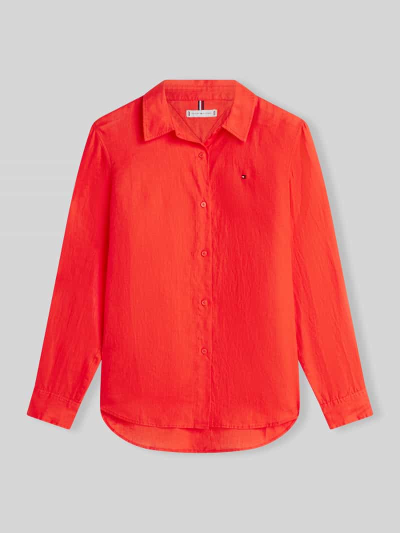 Bluzka z długim rękawem z czystego lnu o kroju relaxed fit