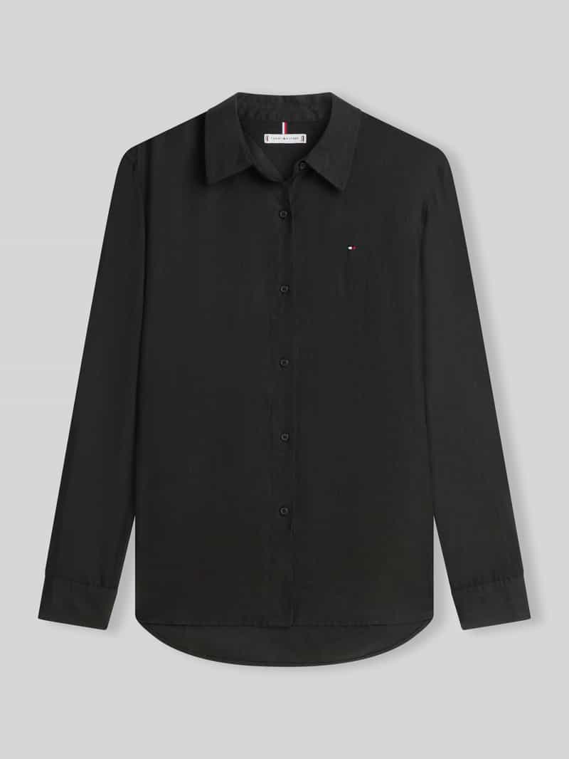 Bluzka z długim rękawem z czystego lnu o kroju relaxed fit