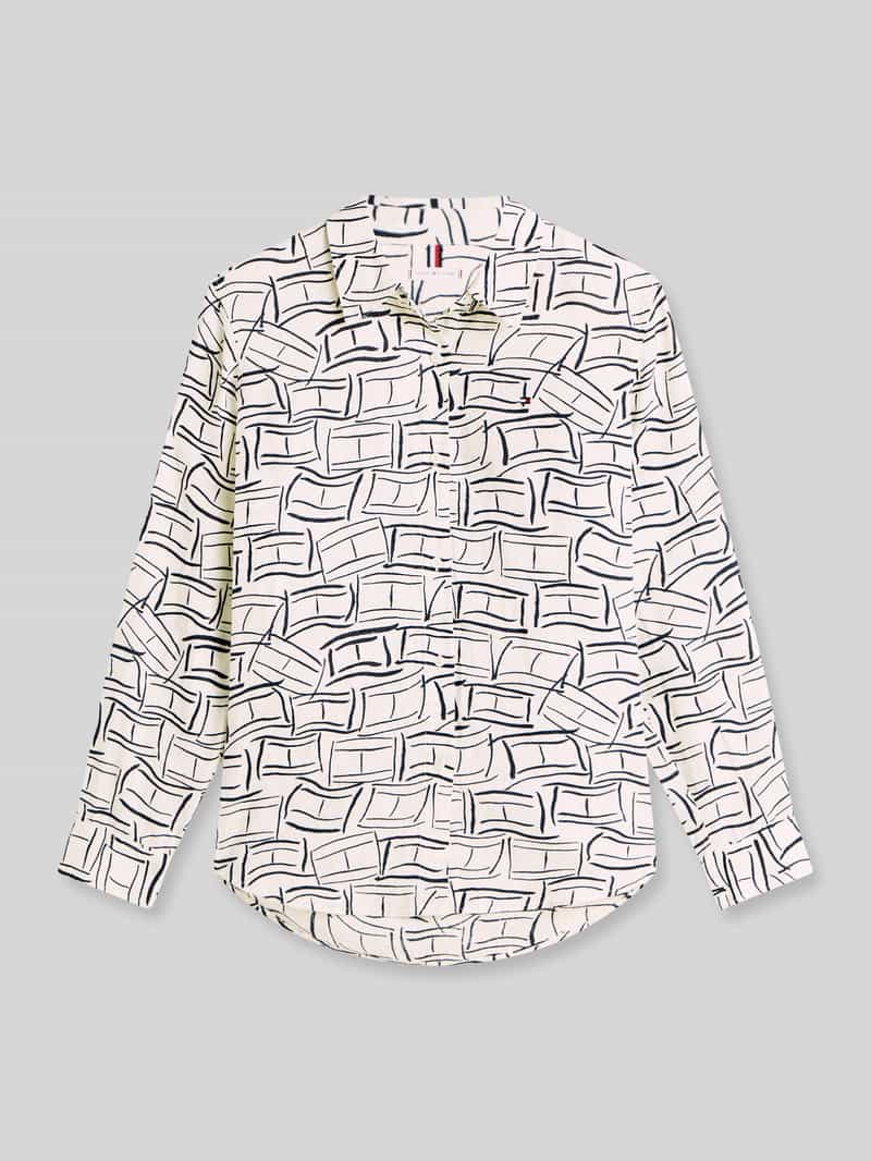 Bluzka z długim rękawem z czystego lnu o kroju relaxed fit