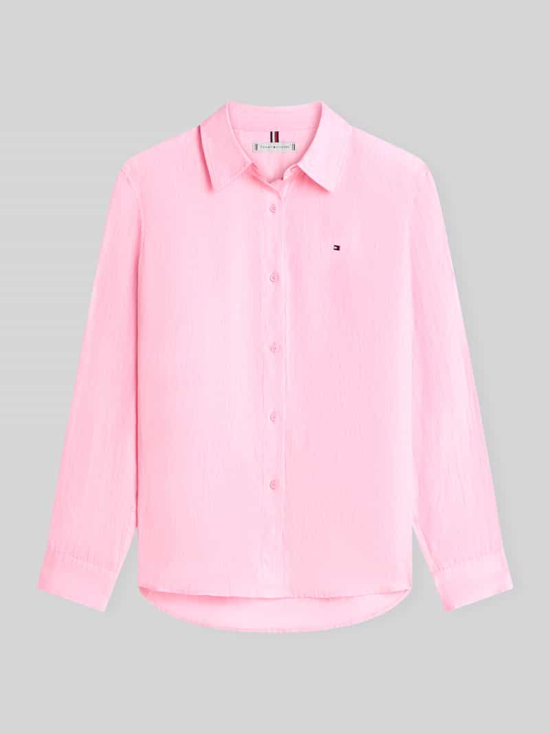 Bluzka z długim rękawem z czystego lnu o kroju relaxed fit