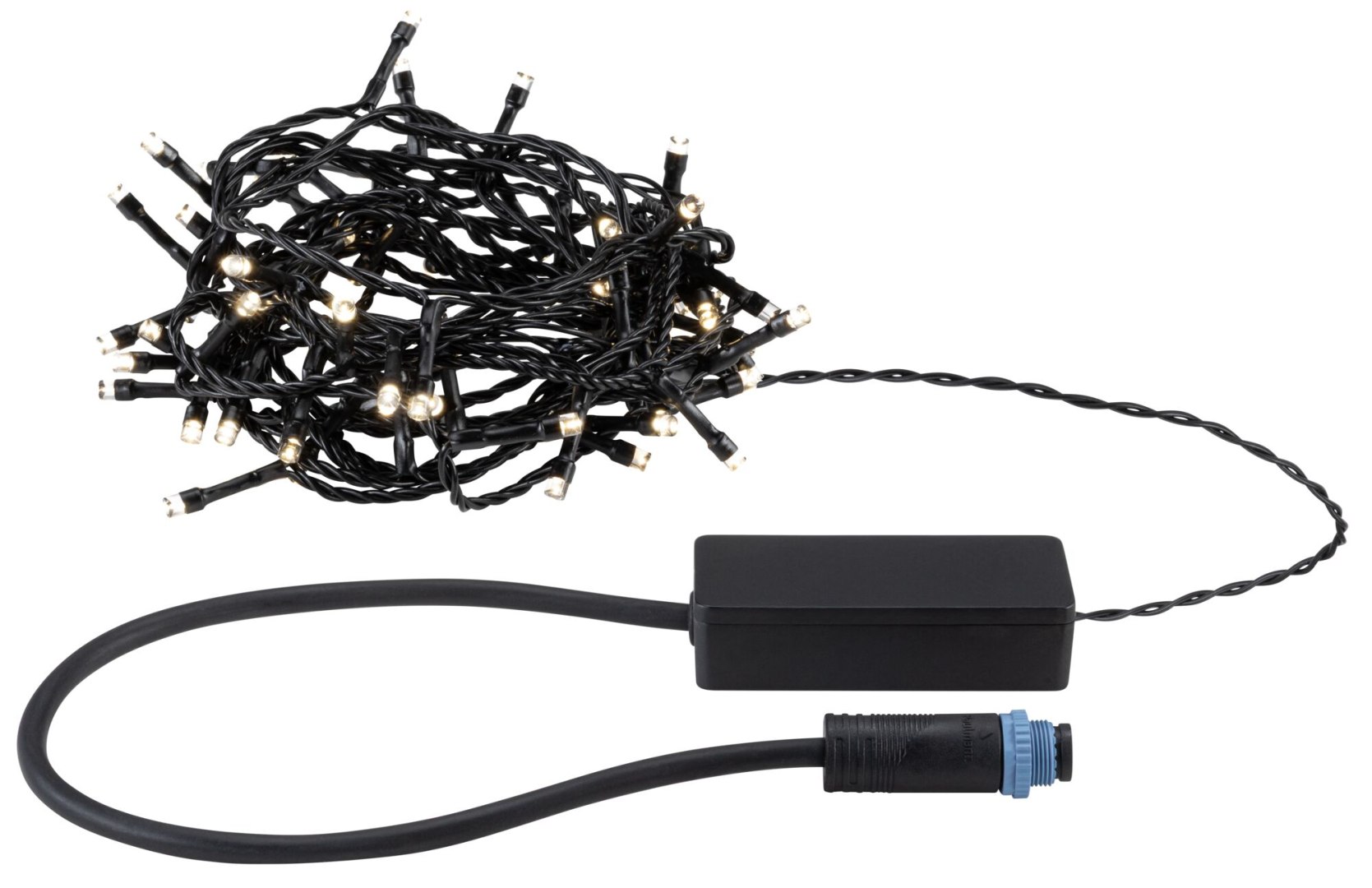 Łańcuch świetlny choinkowy YUNA Plug & Shine 7,4m 1,3W 3000K IP44 15lm 9szt/1m 24V czarny / tworzywo sztuczne