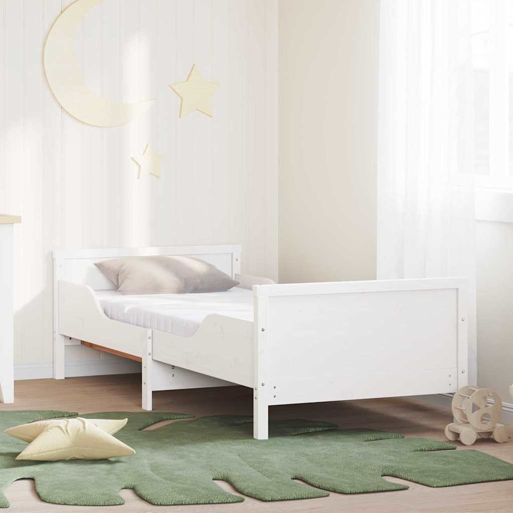 VidaXL Ramka łóżka z materacem Biały 80 x 200 cm Lite drewno sosnowe
