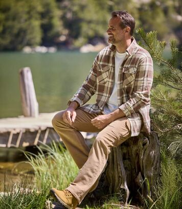 Koszula flanelowa w kratę Appalachy Mężczyzna Atlas For Men - Kolor : Krata - Rozmiar : 5XL