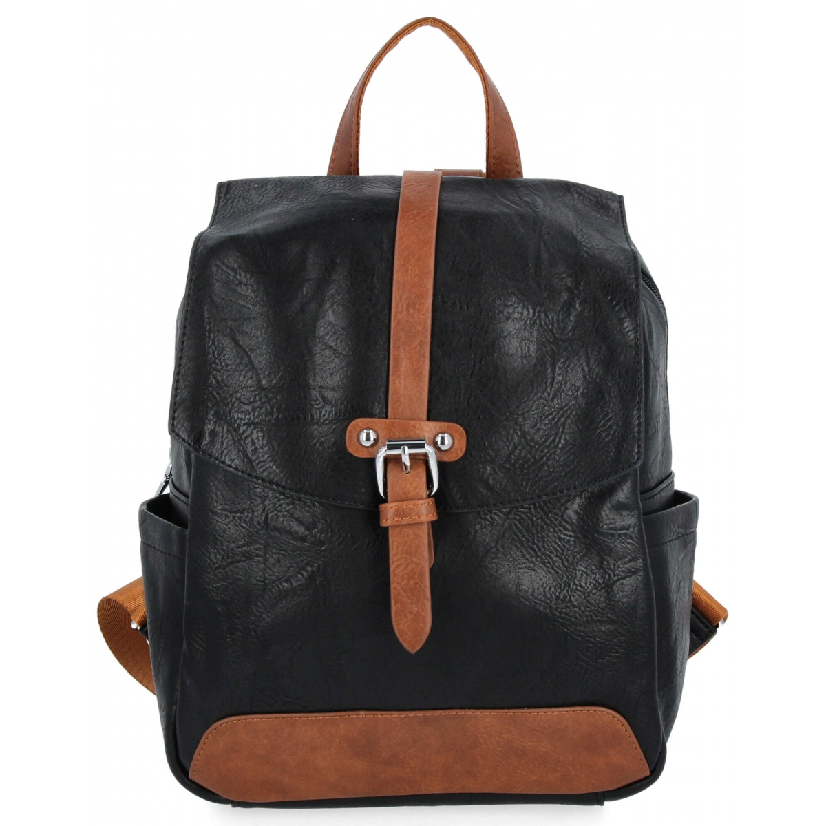 Plecak Damski Vintage firmy Herisson 15B315 Czarny/Brązowy