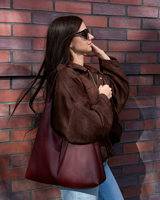 Torebka hobo ekoskóra Burgundy