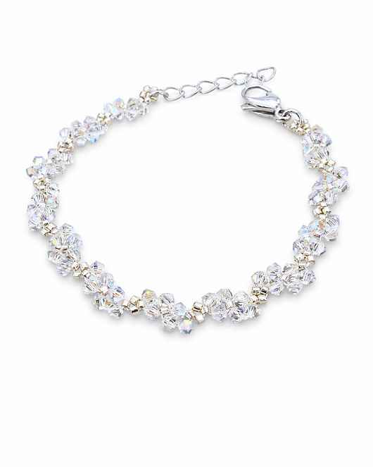 Delikatna bransoletka Crystal AB z kryształów Preciosa