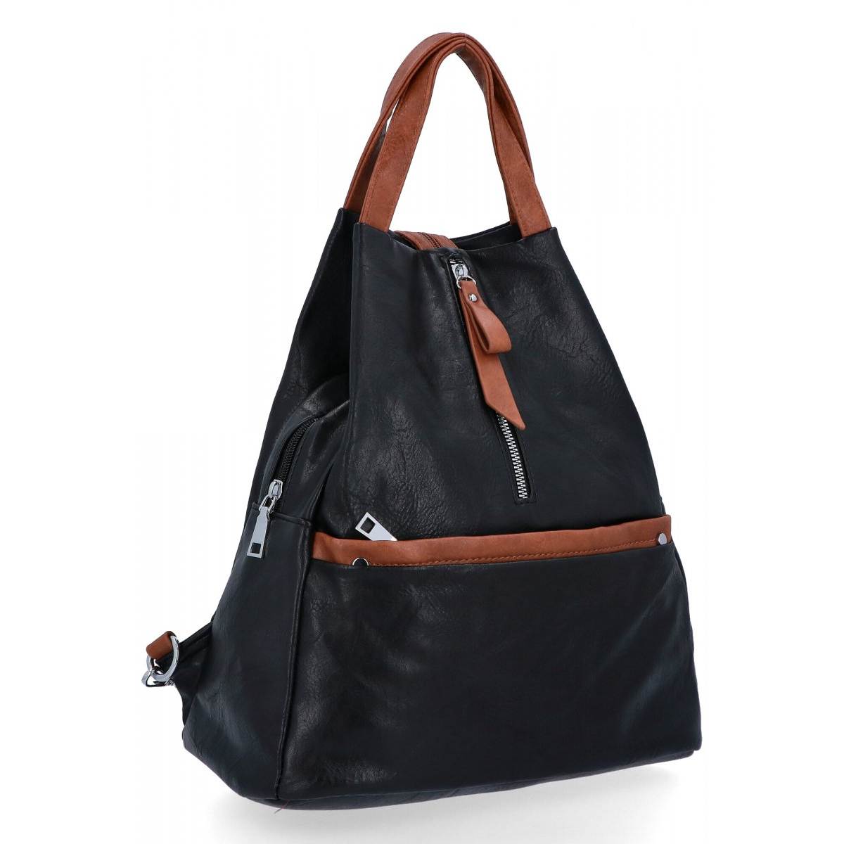 Miejski Plecak Damski firmy Herisson HR1452B587 Czarny/Brązowy