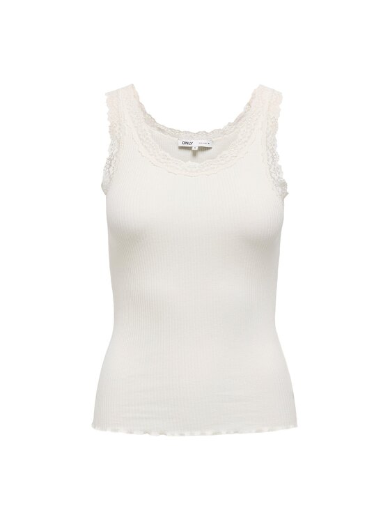 ONLY Top Sara 15345994 Kremowy Slim Fit